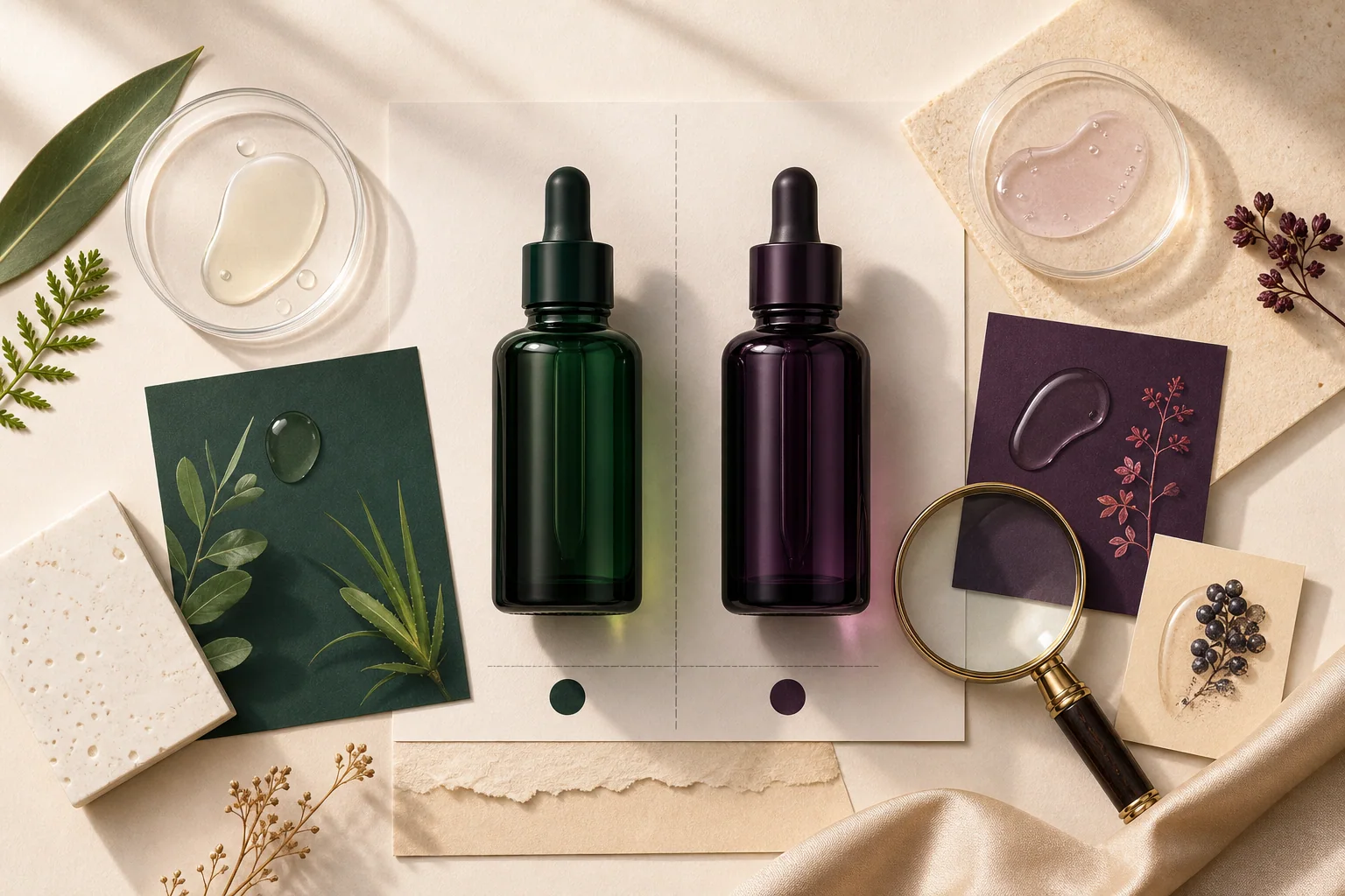 Two comparable beauty formulas presented side by side